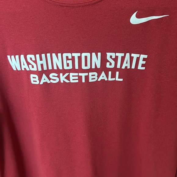 Nike Dri-Fit Washington State University WSU Basketball Long Sleeve Tee Shirt - Picture 3 of 5